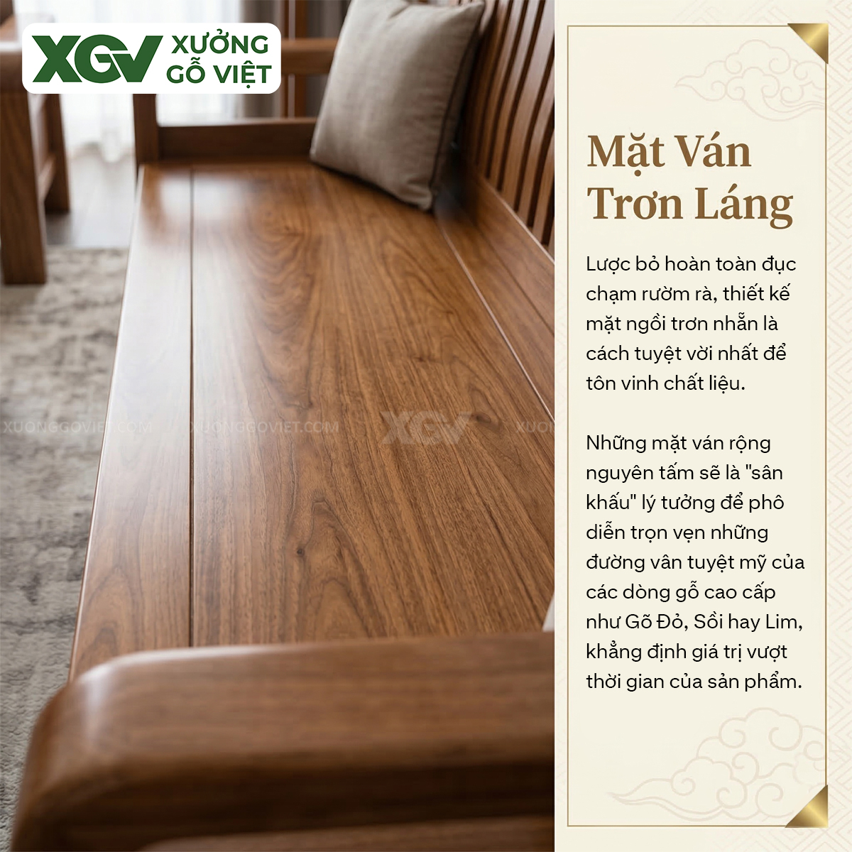 Bộ Sofa Phòng Khách Gỗ Sồi Mỹ Thiết Kế Nan Dọc Tinh Tế