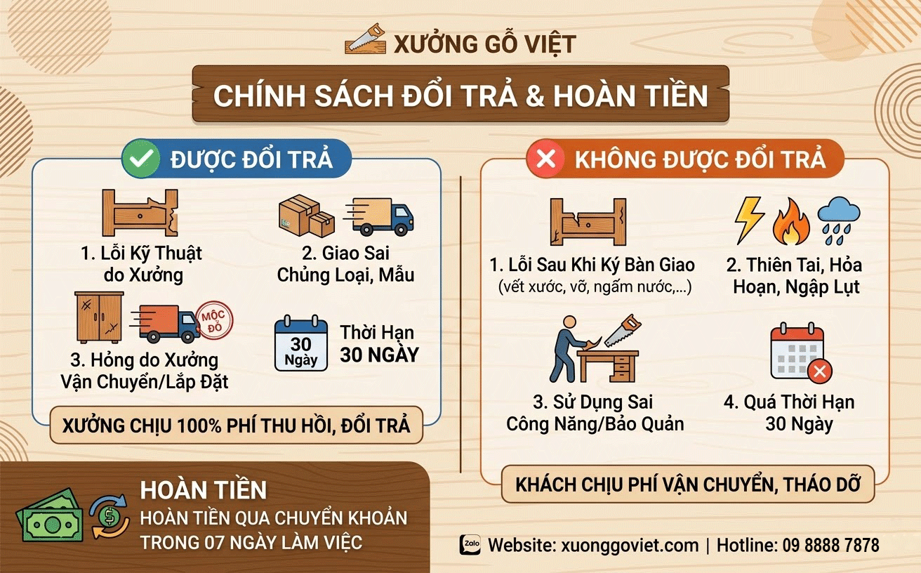 CHÍNH SÁCH ĐỔI TRẢ VÀ HOÀN TIỀN