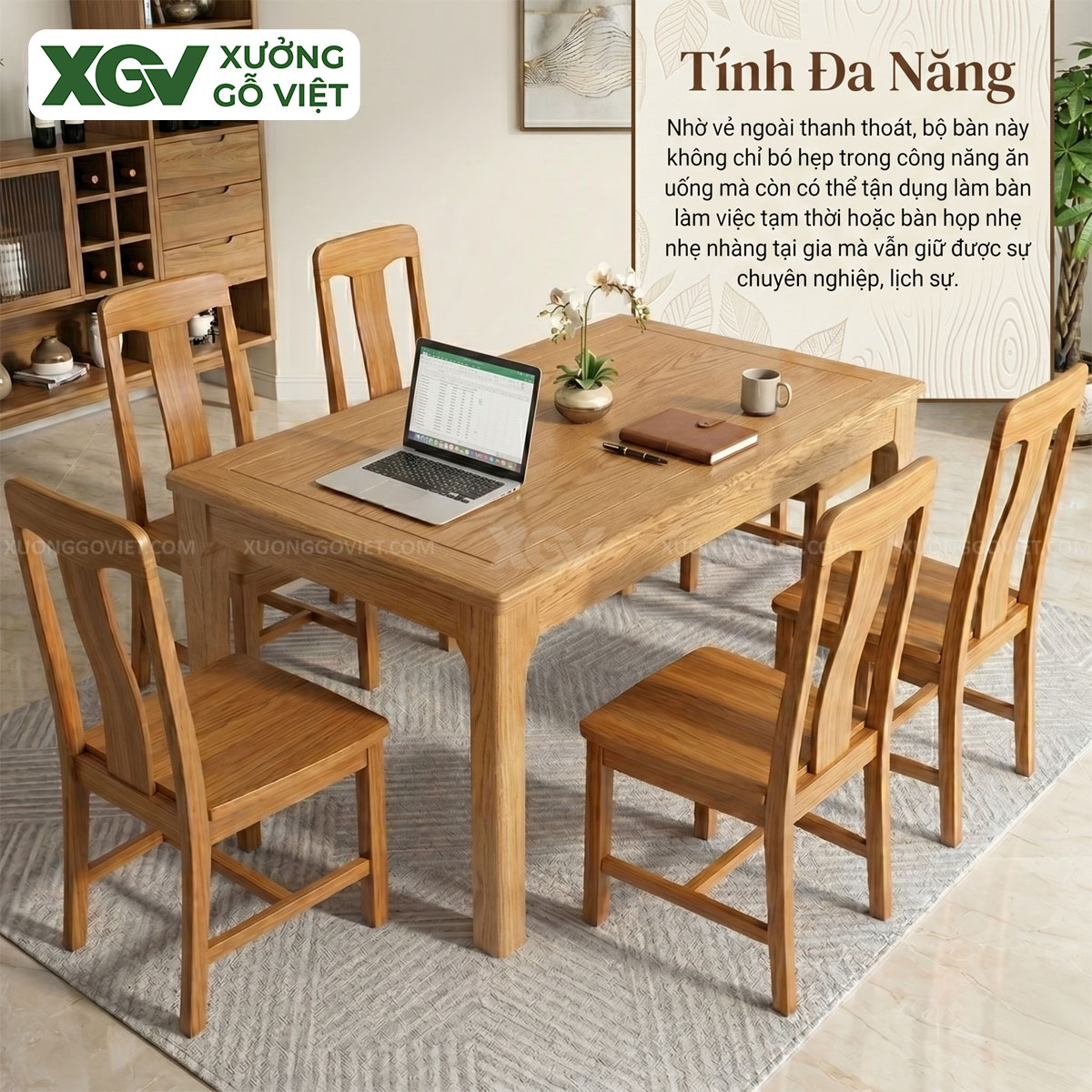 Mẫu Bàn Ăn Gỗ Sồi Mỹ Tự Nhiên Đẹp Hiện Đại Giá Rẻ Mới 2026