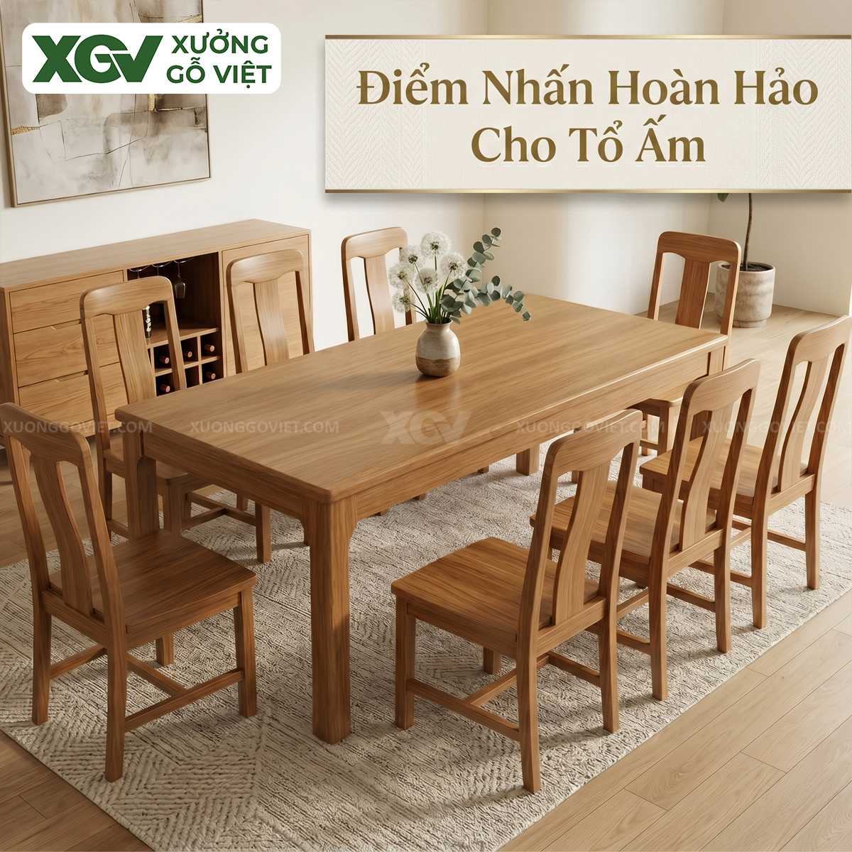 Mẫu Bàn Ăn Gỗ Sồi Mỹ Tự Nhiên Đẹp Hiện Đại Giá Rẻ Mới 2026