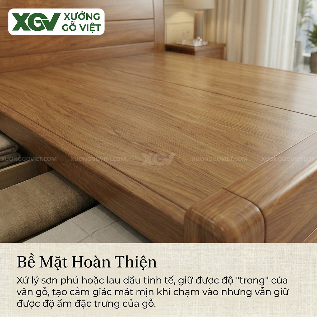 Mẫu Giường Ngủ Hiện Đại Tối Giản Gỗ Gõ Đỏ Bề Thế Sang Trọng
