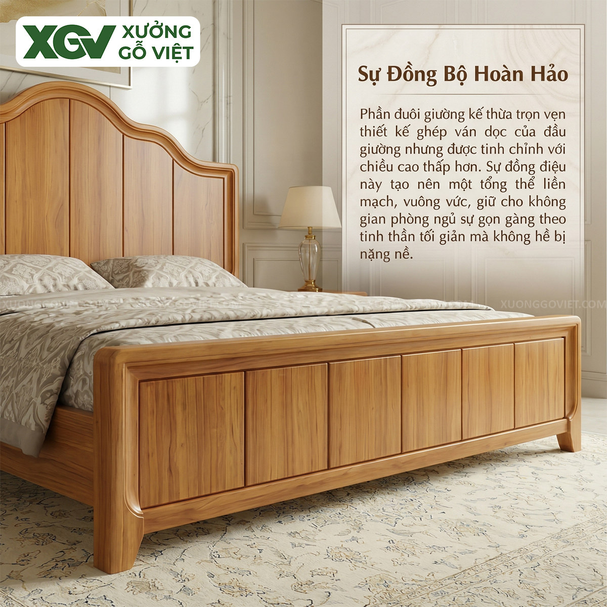 Mẫu Giường Ngủ Tân Cổ Điển Gỗ Gõ Đỏ Đầu Vòm Lượn Uyển Chuyển